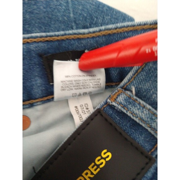 Express 90's Boot High Rise Women's sz 4R Medium/Dark Wash Blue Denim jeans y2k - Picture 9 of 11